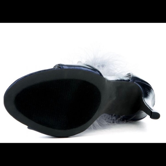 Navy Blue Cape Robbin Heels - Picture 3 of 4